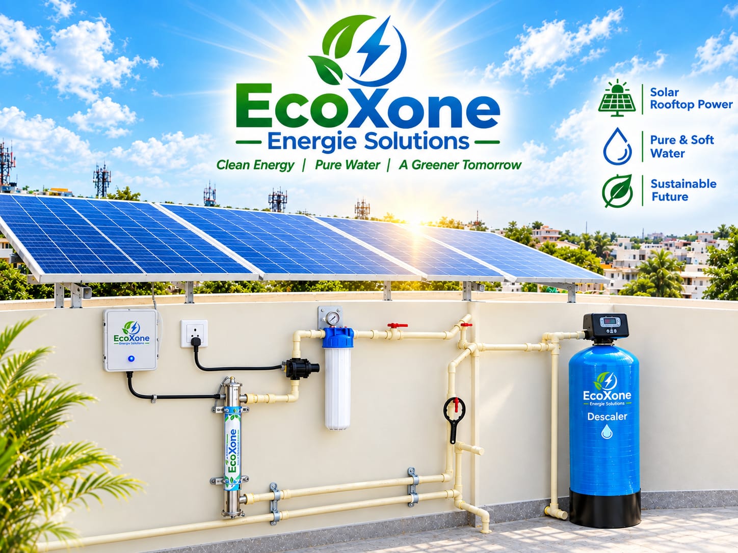 EcoXone water softening and rooftop solar solutions